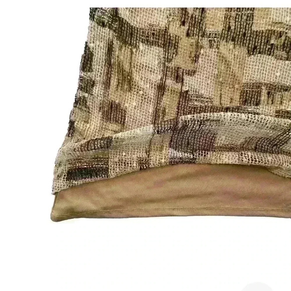 Alfred Dunner Tan and Brown 3/4 Sleeve Mesh Top With Sequin Detail Size … - Picture 4 of 9